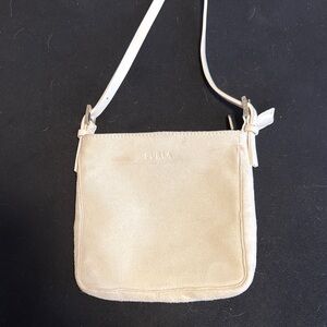 Furla Cream Suede Crossbody Bag